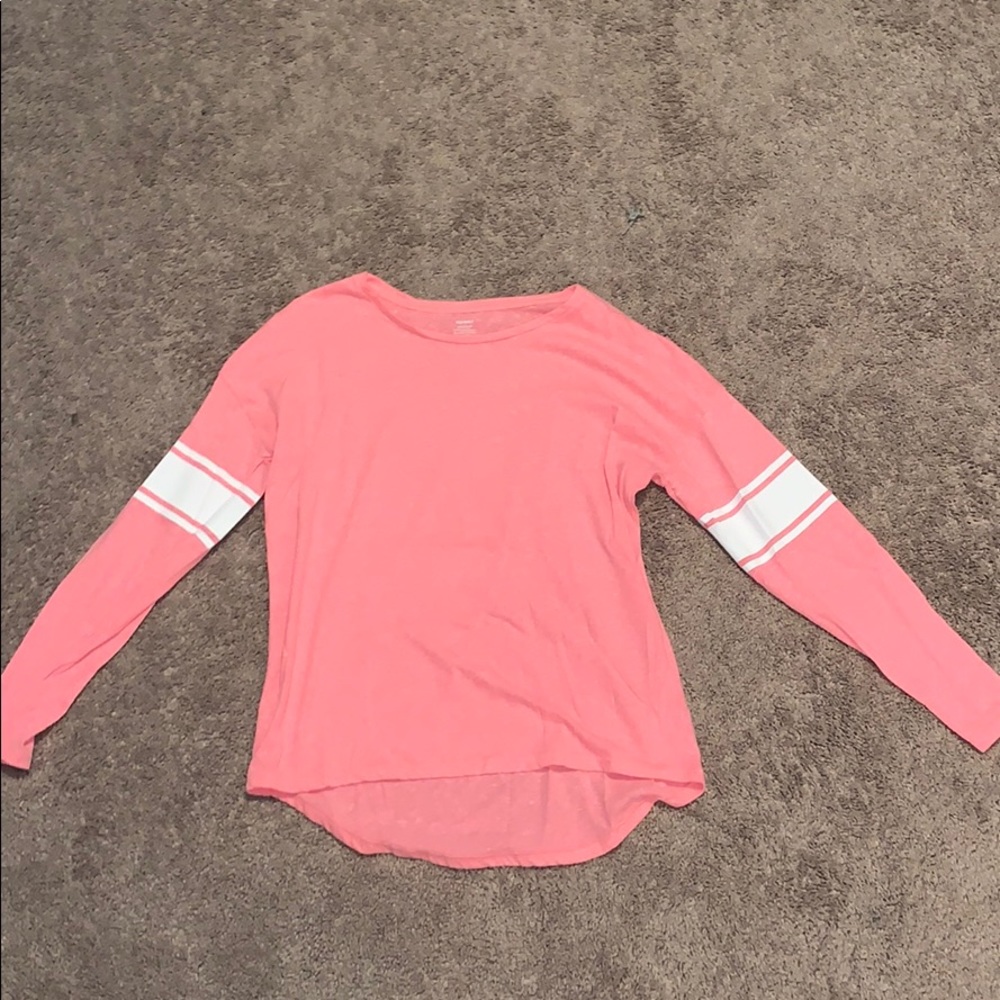 Hot pink white stripped on long sleeves